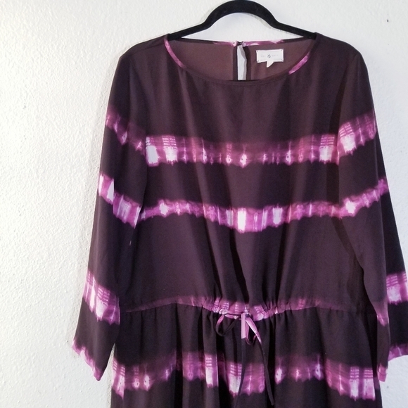 LOU & GREY Tie Dye Purple Mini Dress Medium - Picture 9 of 13